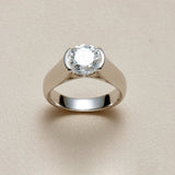 Classic Solitaire 2ct Moissanite S925 Silver Ring - AKAK BODYJEWELRY - ear - tunnel
