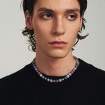 Color Bloom Zircon Floral Chain Necklace - AKAK BODYJEWELRY - ear - tunnel