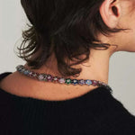 Color Bloom Zircon Floral Chain Necklace - AKAK BODYJEWELRY - ear - tunnel