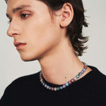 Color Bloom Zircon Floral Chain Necklace - AKAK BODYJEWELRY - ear - tunnel