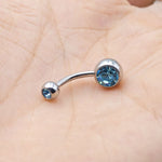 Czech Crystal Brow Barbell 1pc - AKAK BODYJEWELRY - ear - tunnel