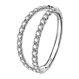 Dazzling Double Row Nose Piercing - AKAK BODYJEWELRY - ear - tunnel