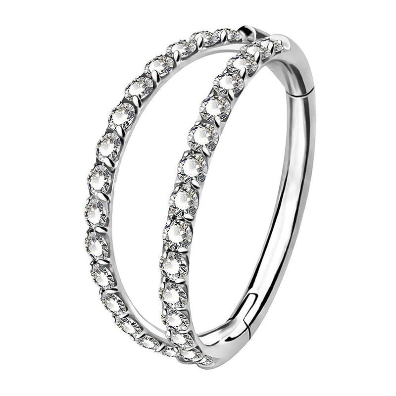 Dazzling Double Row Nose Piercing - AKAK BODYJEWELRY - ear - tunnel