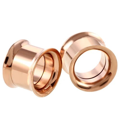 Double Flare Threaded Ear Stainless steel Ear Gauge Tunnels 2Pcs - AKAK BODYJEWELRY - ear - tunnel