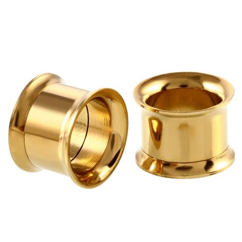 Double Flare Threaded Ear Stainless steel Ear Gauge Tunnels 2Pcs - AKAK BODYJEWELRY - ear - tunnel