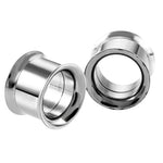 Double Flare Threaded Ear Stainless steel Ear Gauge Tunnels 2Pcs - AKAK BODYJEWELRY - ear - tunnel