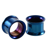 Double Flare Threaded Ear Stainless steel Ear Gauge Tunnels 2Pcs - AKAK BODYJEWELRY - ear - tunnel