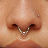 Double Ring Hinged Nose Piercing - AKAK BODYJEWELRY - ear - tunnel