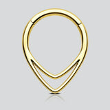 Double Ring Hinged Nose Piercing - AKAK BODYJEWELRY - ear - tunnel