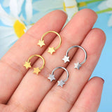 Double Star Nose Piercing - AKAK BODYJEWELRY - ear - tunnel