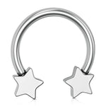 Double Star Nose Piercing - AKAK BODYJEWELRY - ear - tunnel