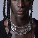 Dual Face Cuban Gothic Chain Necklace - AKAK BODYJEWELRY - ear - tunnel