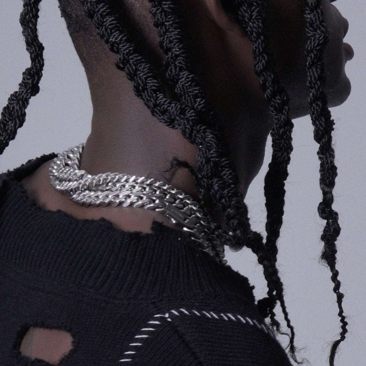 Dual Face Cuban Gothic Chain Necklace - AKAK BODYJEWELRY - ear - tunnel