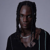 Dual Face Cuban Gothic Chain Necklace - AKAK BODYJEWELRY - ear - tunnel