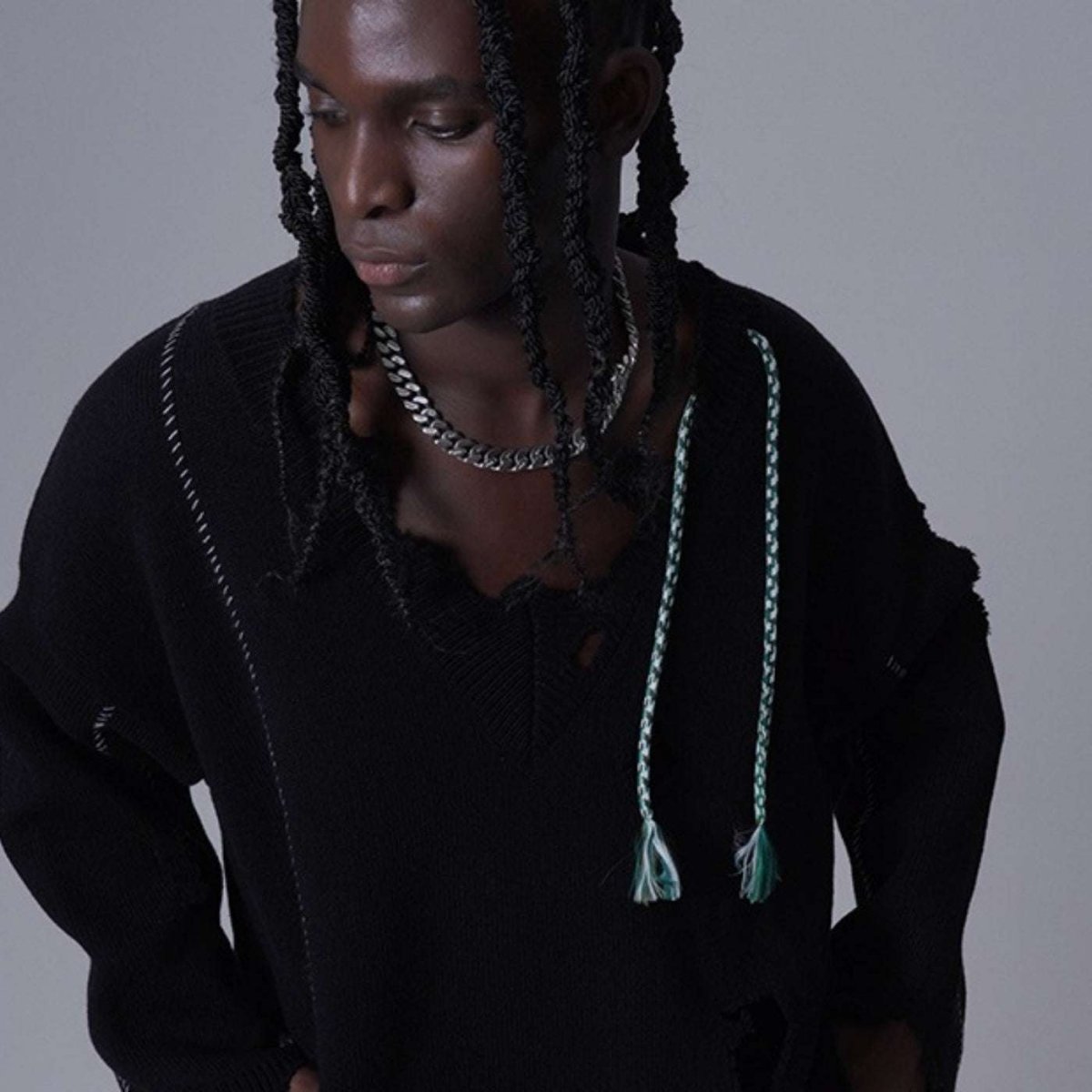 Dual Face Cuban Gothic Chain Necklace - AKAK BODYJEWELRY - ear - tunnel