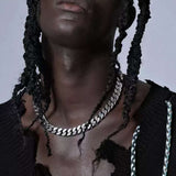 Dual Face Cuban Gothic Chain Necklace - AKAK BODYJEWELRY - ear - tunnel