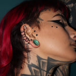 Emerald S925 Silver Stars Shining Tunnel(2Pcs) - AKAK BODYJEWELRY - ear - tunnel