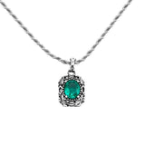 Emerald Torque Retro Chain Necklace - AKAK BODYJEWELRY - ear - tunnel