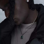 Emerald Torque Retro Chain Necklace - AKAK BODYJEWELRY - ear - tunnel