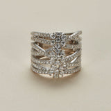 Entwined Floral Moissanite S925 Silver Ring - AKAK BODYJEWELRY - ear - tunnel