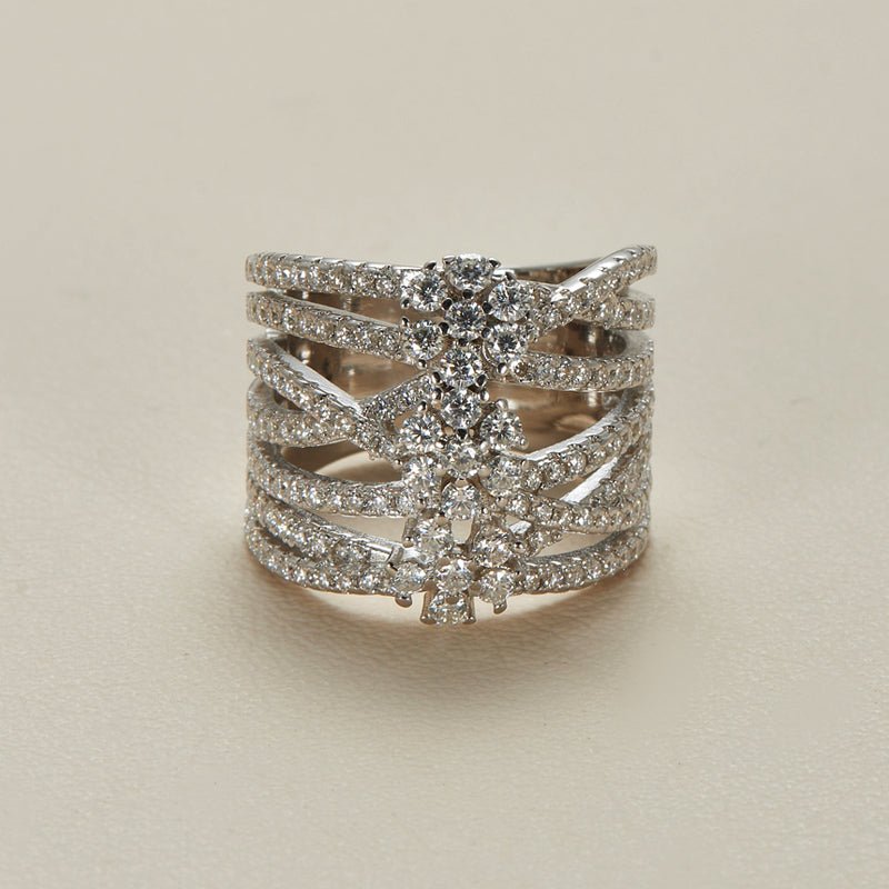 Entwined Floral Moissanite S925 Silver Ring - AKAK BODYJEWELRY - ear - tunnel