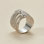 Entwined Floral Moissanite S925 Silver Ring - AKAK BODYJEWELRY - ear - tunnel