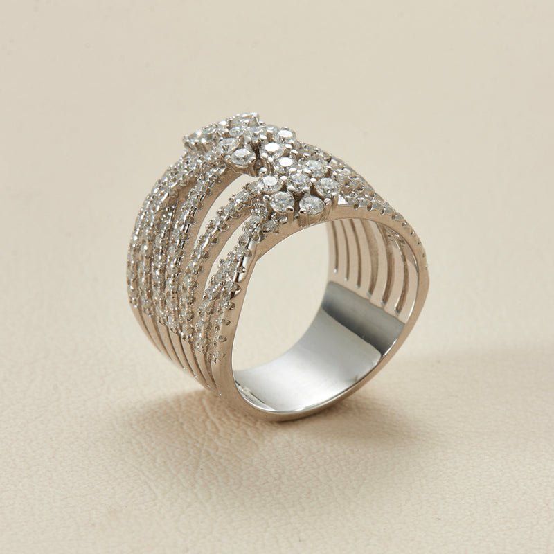 Entwined Floral Moissanite S925 Silver Ring - AKAK BODYJEWELRY - ear - tunnel