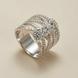 Entwined Floral Moissanite S925 Silver Ring - AKAK BODYJEWELRY - ear - tunnel