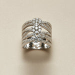 Entwined Floral Moissanite S925 Silver Ring - AKAK BODYJEWELRY - ear - tunnel