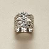 Entwined Floral Moissanite S925 Silver Ring - AKAK BODYJEWELRY - ear - tunnel