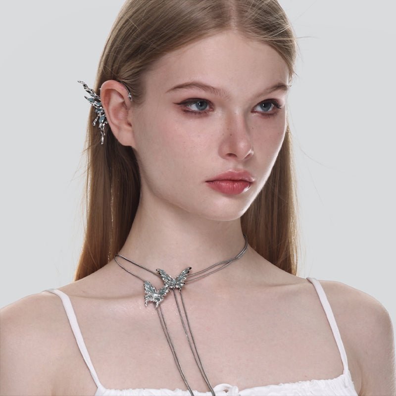 Ethereal Butterfly Ear Cuff - AKAK BODYJEWELRY - ear - tunnel