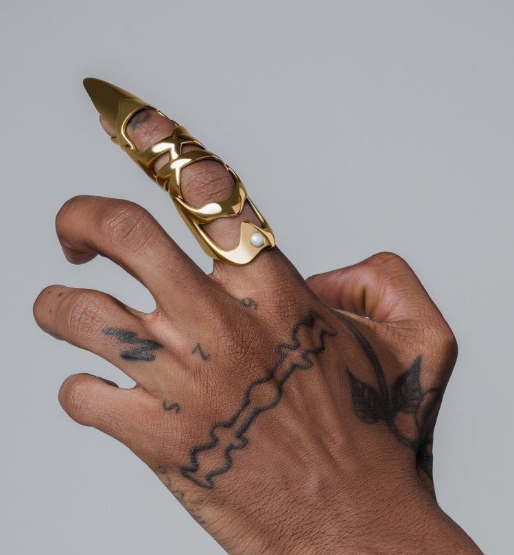 Ethereal Pearl Knuckle Ring - AKAK BODYJEWELRY - ear - tunnel