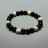 Freshwater Pearl Hand | Carved Skull Obsidian Bracelet - AKAK BODYJEWELRY - ear - tunnel