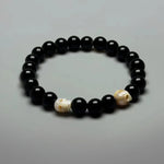 Freshwater Pearl Hand | Carved Skull Obsidian Bracelet - AKAK BODYJEWELRY - ear - tunnel