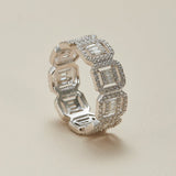 Geometric Moissanite S925 Silver Band Ring - AKAK BODYJEWELRY - ear - tunnel