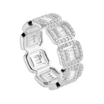 Geometric Moissanite S925 Silver Band Ring - AKAK BODYJEWELRY - ear - tunnel