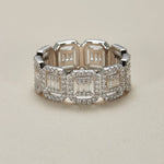 Geometric Moissanite S925 Silver Band Ring - AKAK BODYJEWELRY - ear - tunnel