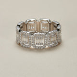 Geometric Moissanite S925 Silver Band Ring - AKAK BODYJEWELRY - ear - tunnel