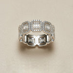 Geometric Moissanite S925 Silver Band Ring - AKAK BODYJEWELRY - ear - tunnel