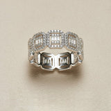 Geometric Moissanite S925 Silver Band Ring - AKAK BODYJEWELRY - ear - tunnel