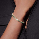 Gold - Plated Green Zircon Tennis Bracelet - AKAK BODYJEWELRY - ear - tunnel