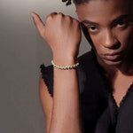 Gold - Plated Green Zircon Tennis Bracelet - AKAK BODYJEWELRY - ear - tunnel