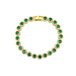 Gold - Plated Green Zircon Tennis Bracelet - AKAK BODYJEWELRY - ear - tunnel