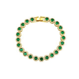 Gold - Plated Green Zircon Tennis Bracelet - AKAK BODYJEWELRY - ear - tunnel