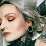 Green Moissanite 8K Stars Shining Tunnel(2Pcs) - AKAK BODYJEWELRY - ear - tunnel