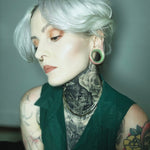 Green Moissanite 8K Stars Shining Tunnel(2Pcs) - AKAK BODYJEWELRY - ear - tunnel