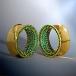 Green Zircon 14K Gold Stars Shining Tunnel(2Pcs) - AKAK BODYJEWELRY - ear - tunnel