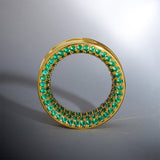 Green Zircon 14K Gold Stars Shining Tunnel(2Pcs) - AKAK BODYJEWELRY - ear - tunnel