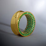 Green Zircon 14K Gold Stars Shining Tunnel(2Pcs) - AKAK BODYJEWELRY - ear - tunnel