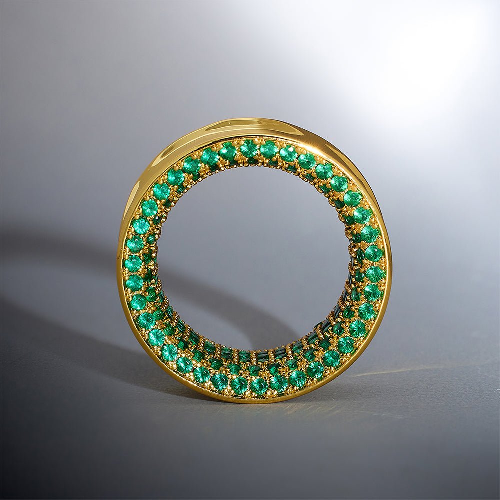 Green Zircon 8K Stars Shining Tunnel(2Pcs) - AKAK BODYJEWELRY - ear - tunnel